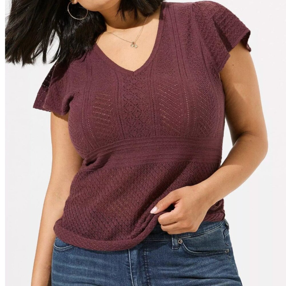 NWT Torrid Everyday Soft Pullover Pointelle Sweater